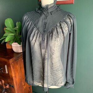 Who What Wear sheer black top Victorian romantic goth